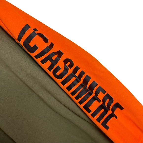 CASHMERE Sound Split Men’s Orange Green Crew Neck Sweater Size XL Streetwear - Picture 2 of 11